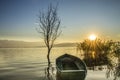 Sunrise scene - Dojran Lake Macedonia Royalty Free Stock Photo